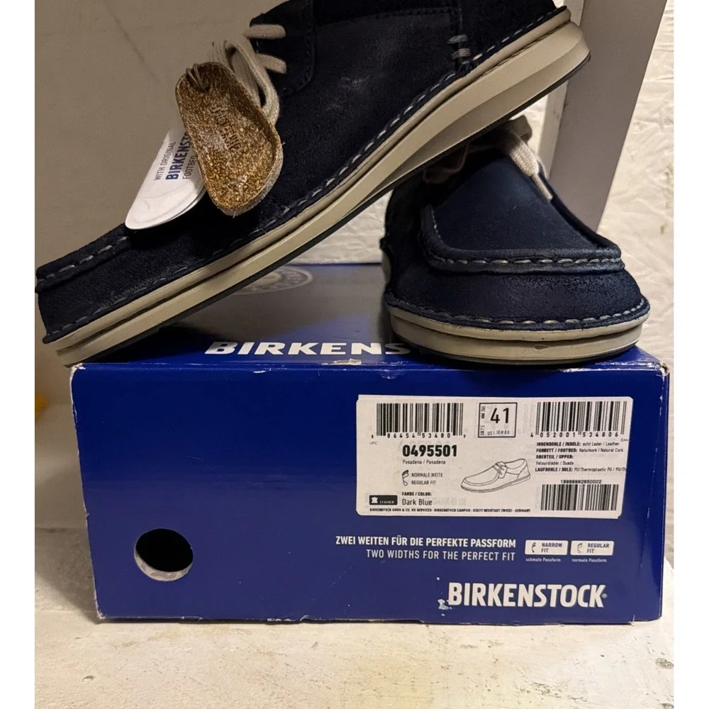 Birkenstock Men's Pasadena Suede Leather Loafers NEW Dark Blue EU 41 W10 M8